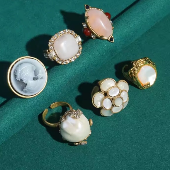 Majestic Royal Opal Antique Brass Ring - Picture 4 of 7